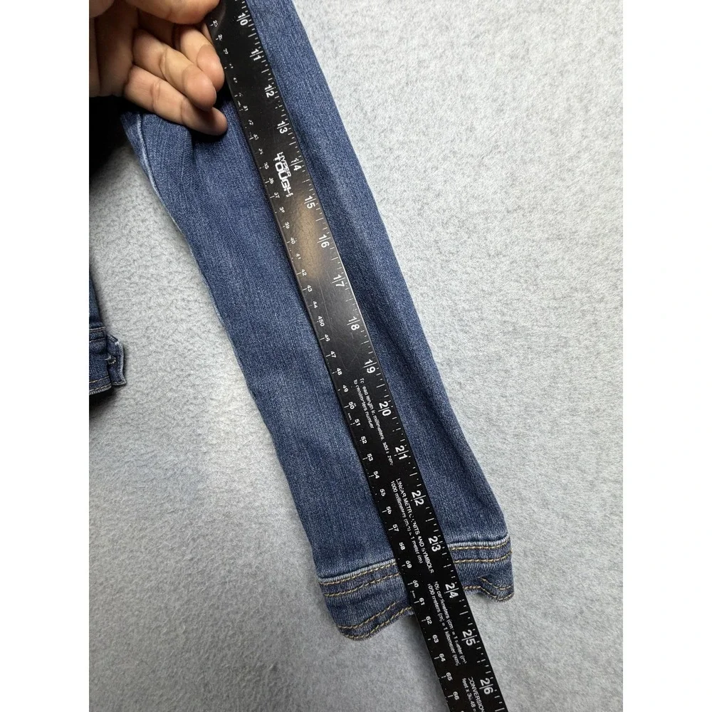 J2 By Jou Jou Denim Jacket Juniors Large Blue Button Front Pockets Casual